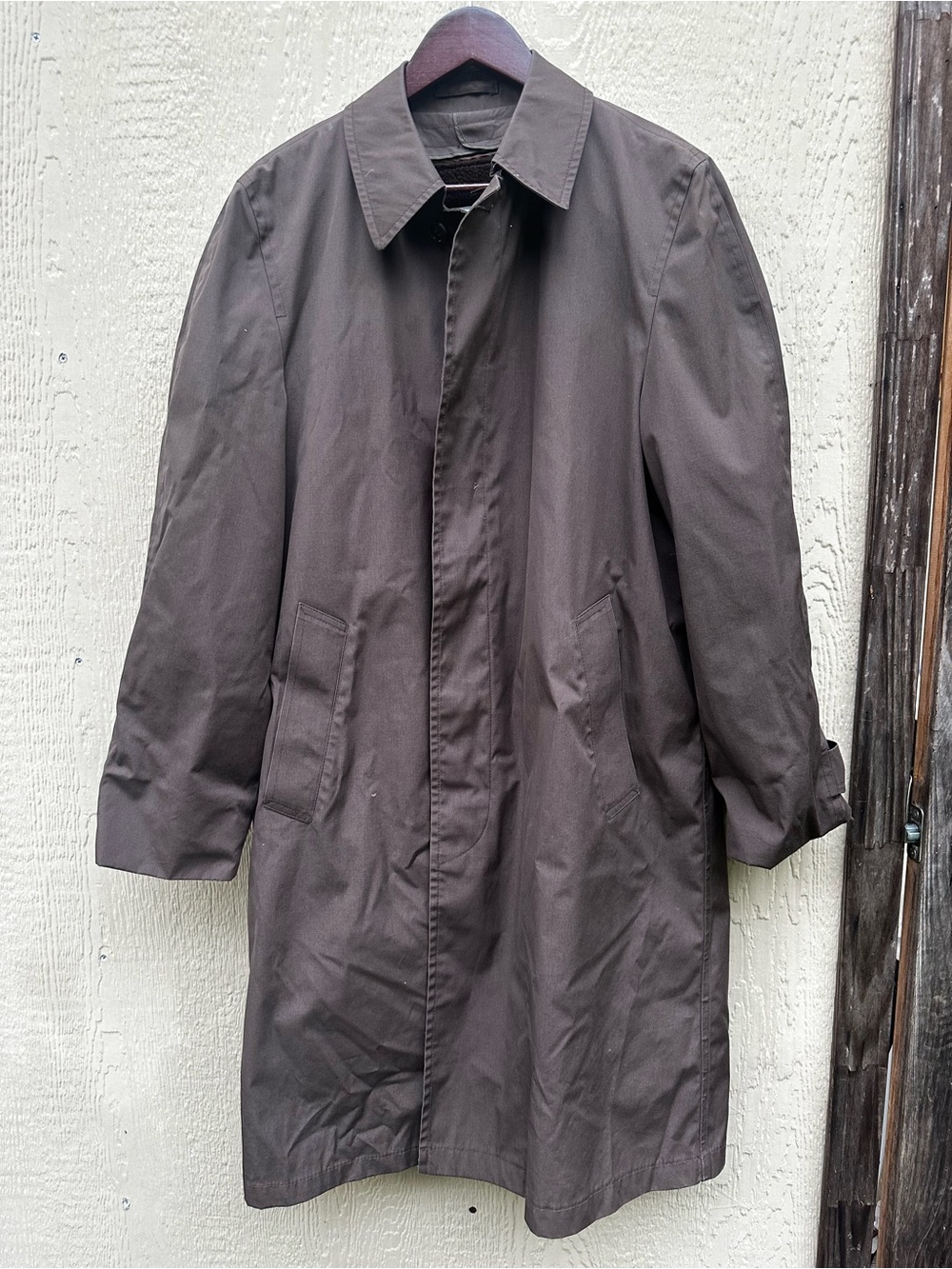 Vintage London Fog Maincoats Brown Raincoat Trench Coat 38 Long USA Pile Liner